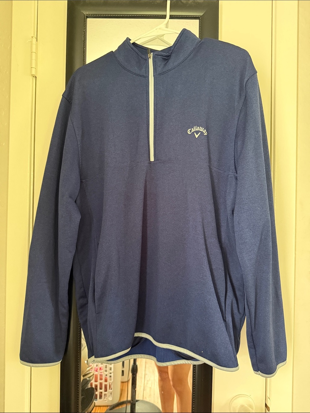 Callaway Blue Half-Zip Golf Pullover with White Trim